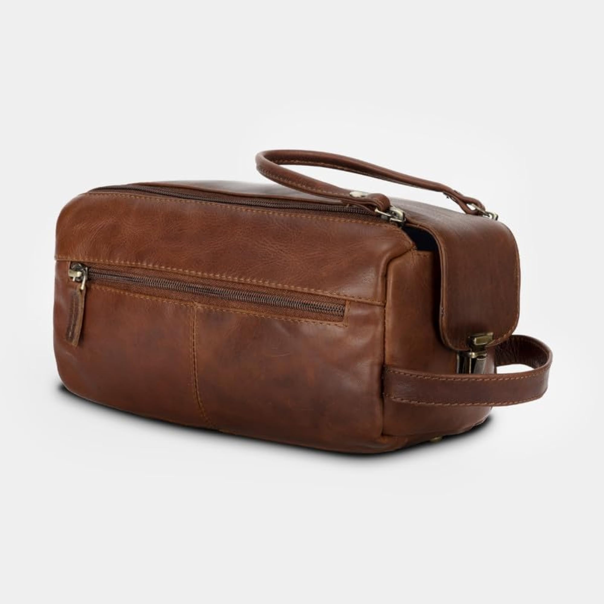 Leather Travel Toiletry Kit Pouch Bag, Multipurpose Wrist Clutch